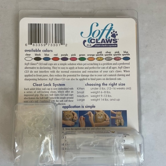 Soft claws (SoftPAWS) for Cats in CLEAR size medium NIB - Picture 2 of 2